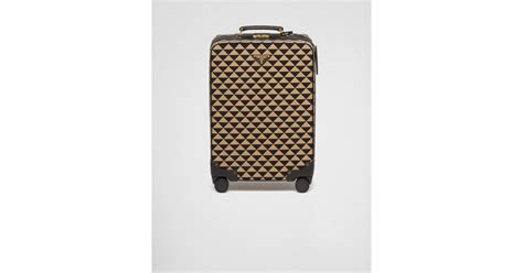 Prada Symbole embroidered jacquard fabric trolley 